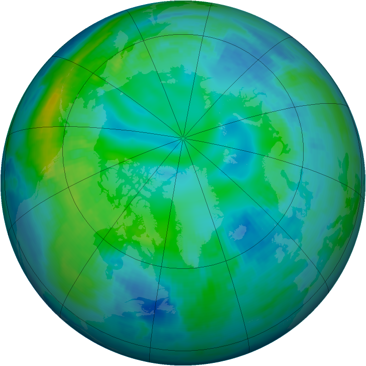 Arctic ozone map for 02 November 1997